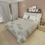 Juego de Sabanas Tranquilidad Floral Beige Para Cama King 200 X 200 Cm 250 Hilos de Flores Negra - SABANAS | Bylmo