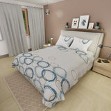 Juego de Sabanas Aros al Viento Beige Para Cama King 200 X 200 Cm 250 Hilos de Circulos - SABANAS | Bylmo