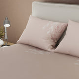 Juego de Sabanas Tranquilidad Floral Rosa Para Cama King 200 X 200 Cm 250 Hilos de Hojas Y Flores - SABANAS | Bylmo