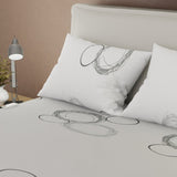 Juego de Sabanas Aros al Viento Gris Para Cama Doble 140 X 190 Cm 250 Hilos de Circulos - SABANAS | Bylmo