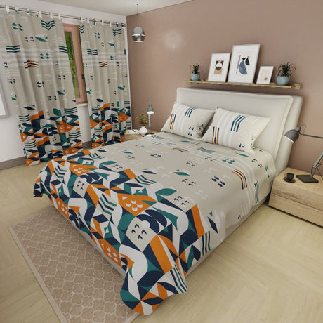 Juego de Sabanas Oceáno Tribal Beige Para Cama King 200 X 200 Cm de Tribal - SABANAS | Bylmo