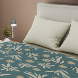 Juego de Sabanas Tendenza Azul y Blanco Para Cama Doble 140 X 190 Cm de Hojas - SABANAS | Bylmo