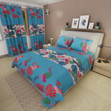 Juego de Sabanas Estampa Tropical Azul Para Cama Queen 160 X 190 Cm de Oceano - SABANAS | Bylmo