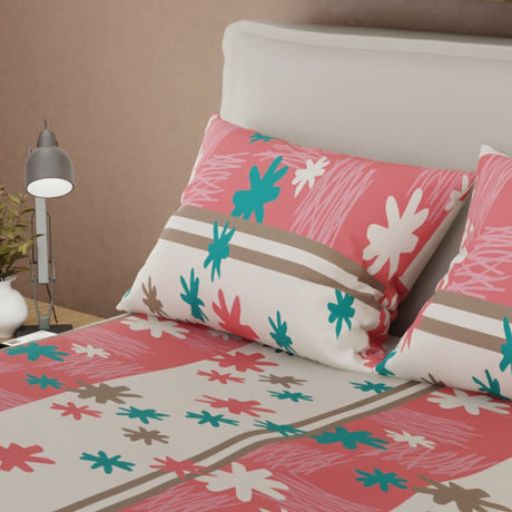 Juego de Sabanas Ensoñación Floral Rosa y Blanco Para Cama Queen 160 X 190 Cm de Flores - SABANAS | Bylmo