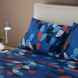 Juego de Sabanas Bosque Acuático Azul Para Cama Queen 160 X 190 Cm de Lineas Ondulantes - SABANAS | Bylmo