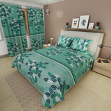 Juego de Sabanas Bosque Acuático Verde Para Cama Semidoble 120 X 190 Cm de Lineas Ondulantes - SABANAS | Bylmo