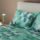 Juego de Sabanas Bosque Acuático Verde Para Cama Semidoble 120 X 190 Cm de Lineas Ondulantes - SABANAS | Bylmo