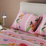 Juego de Sabanas Alegoría Floral Rosa Para Cama Sencilla 100 X 190 Cm de Flores - SABANAS | Bylmo
