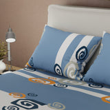 Juego de Sabanas Giros de Fantasía Azul Claro y Blanco Para Cama Sencilla 100 X 190 Cm de Espiral - SABANAS | Bylmo