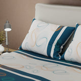 Juego de Sabanas Órbita Estelar Azul Oscuro y Azul Para Cama Sencilla 100 X 190 Cm de Circulos - SABANAS | Bylmo