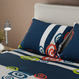 Juego de Sabanas Giros de Fantasía Azul y Blanco Para Cama Sencilla 100 X 190 Cm de Espiral - SABANAS | Bylmo