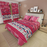 Juego de Sabanas Espiral de Sueños Fucsia y Blanco Para Cama Sencilla 100 X 190 Cm de Circulos Y Flores - SABANAS | Bylmo