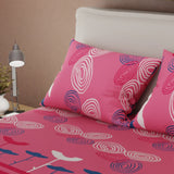 Juego de Sabanas Espiral de Sueños Fucsia y Blanco Para Cama Sencilla 100 X 190 Cm de Circulos Y Flores - SABANAS | Bylmo