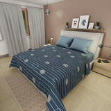 Juego de Sabanas Tendenza Azul Para Cama Queen 160 X 190 Cm de Circulos Y Lineas - SABANAS | Bylmo