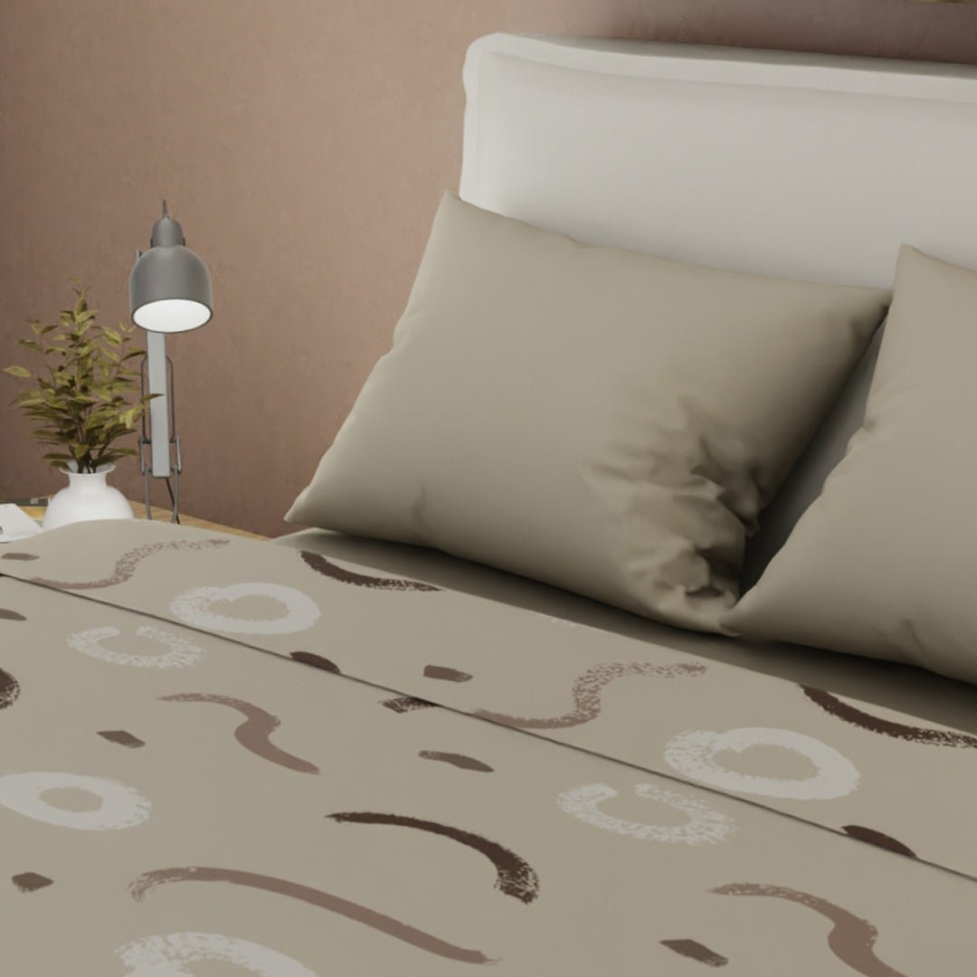 Juego de Sabanas Tendenza Beige Para Cama Queen 160 X 190 Cm de Lineas - SABANAS | Bylmo