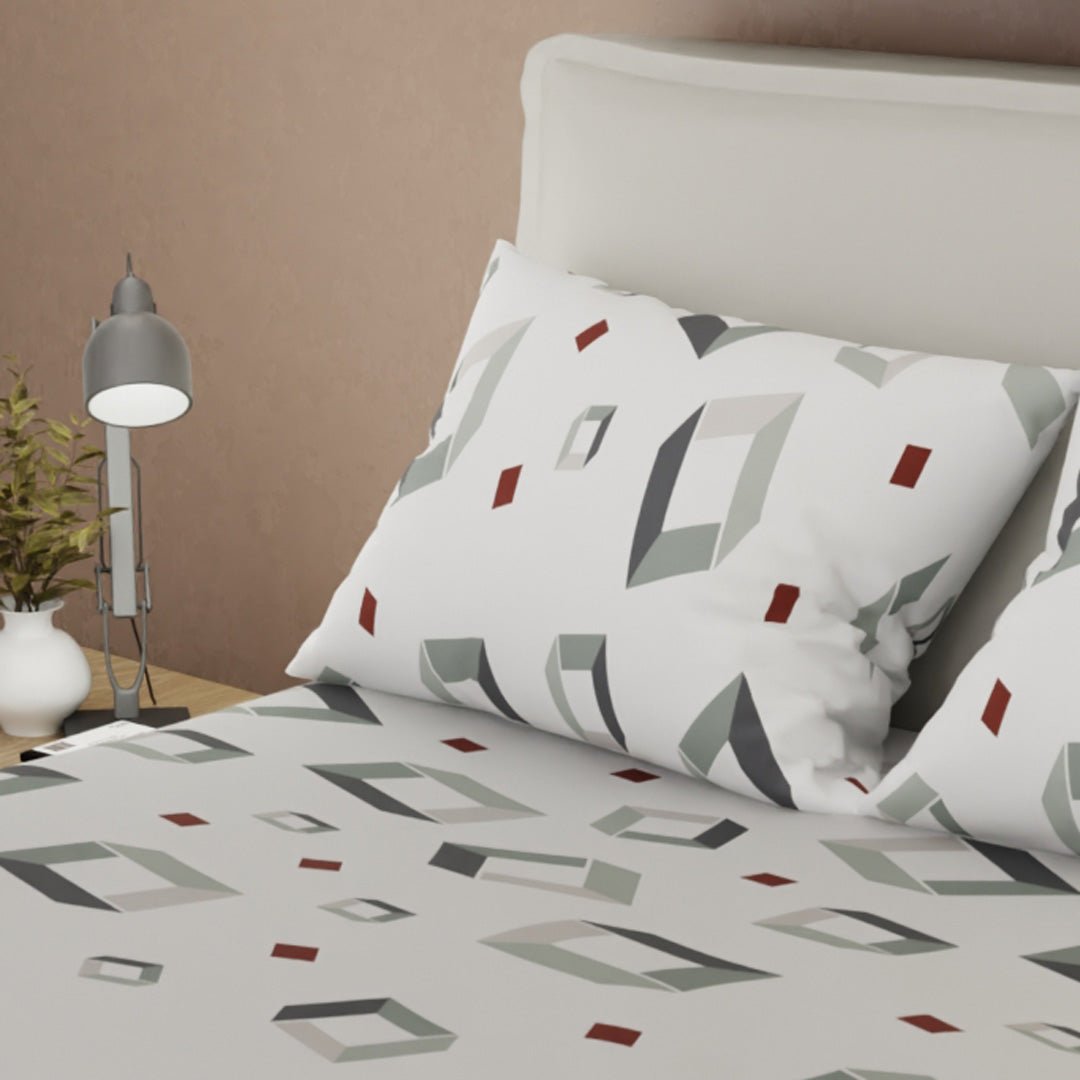 Juego de Sabanas Brisa Gris Para Cama Doble 140 X 190 Cm 180 Hilos de Cuadrados - SABANAS | Bylmo