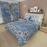 Juego de Sabanas Pureza del Cielo Azul Para Cama Doble 140 X 190 Cm de Flores - SABANAS | Bylmo