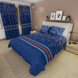 Juego de Sabanas Códigos de Color Azul Oscuro Para Cama Doble 140 X 190 Cm de Cuadrados Con Lineas - SABANAS | Bylmo