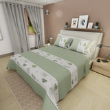 Juego de Sabanas Style 4 Verde grisáceo Para Cama Sencilla 100 X 190 Cm de Corazones Y Hojas - SABANAS | Bylmo