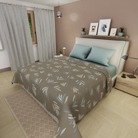 Juego de Sabanas Tendenza Marrón Para Cama King 200 X 200 Cm de Hojas - SABANAS | Bylmo