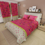 Juego de Sabanas Explosión de Amor Rosa y Blanco Para Cama Sencilla 100 X 190 Cm de Estrellas Y Corazones - SABANAS | Bylmo