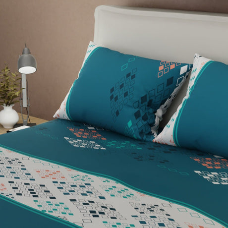 Juego de Sabanas Prisma Verde Para Cama King 200 X 200 Cm de Rombos - SABANAS | Bylmo