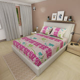 Sábana Ajustable Sueños Petalia Rosado Claro y Fucsia para Cama Sencilla 100 X 190 Cm Flores - SABANAS | Bylmo