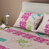 Sábana Ajustable Sueños Petalia Rosado Claro y Fucsia para Cama Sencilla 100 X 190 Cm Flores - SABANAS | Bylmo