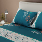 Sábana Ajustable Sueños Prisma Verde Azul y Blanco para Cama Sencilla 100 X 190 Cm Rombos - SABANAS | Bylmo