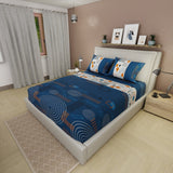 Sábana Ajustable Sueños Fusión Moderna Azul Oscuro y Blanco para Cama Sencilla 100 X 190 Cm Figuras - SABANAS | Bylmo