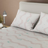 Semijuego de Sábanas Style Sueño Lunar Gris y Beige para Cama Doble 140 X 190 Cm Lineas Ondulantes - SABANAS | Bylmo