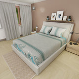 Semijuego de Sábanas Style Ocean Chic Gris y Verde grisáceo para Cama Doble 140 X 190 Cm Lineas Ondulantes - SABANAS | Bylmo