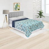 Cobija Piel de Durazno Azul Claro y Azul 180x200cm de Lineas Entrelazadas - COBIJAS Y MANTAS | Bylmo