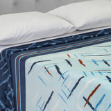 Cobija Piel de Durazno Azul Claro y Azul 180x200cm de Lineas Entrelazadas - COBIJAS Y MANTAS | Bylmo