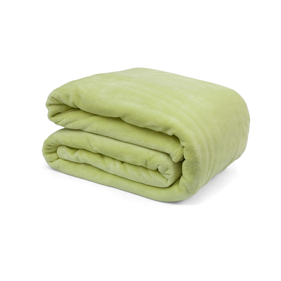 Cobija Piel de Durazno Verde 180x200cm Fondo Entero