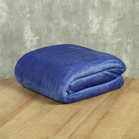 Cobija Piel de Durazno Soft Azul Rey 180x200cm Fondo Entero - COBIJAS Y MANTAS | Bylmo