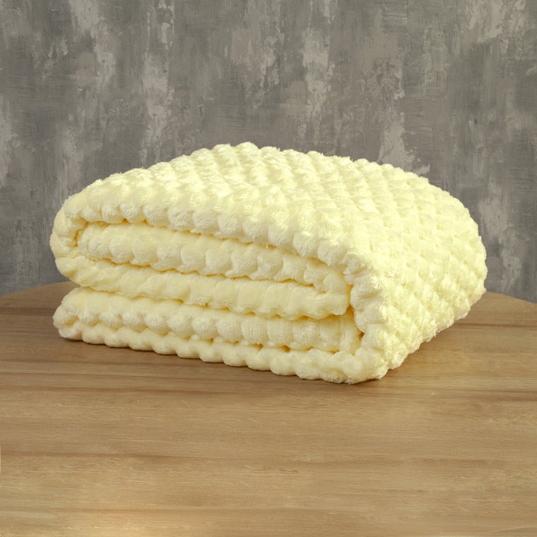 Cobija Texture Amarillo 180x200cm Fondo Entero - COBIJAS Y MANTAS | Bylmo
