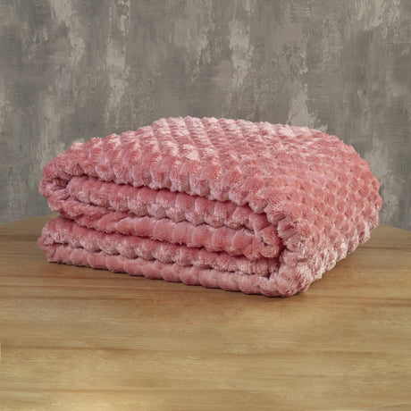 Cobija Texture Rosado 180x200cm Fondo Entero - COBIJAS Y MANTAS | Bylmo