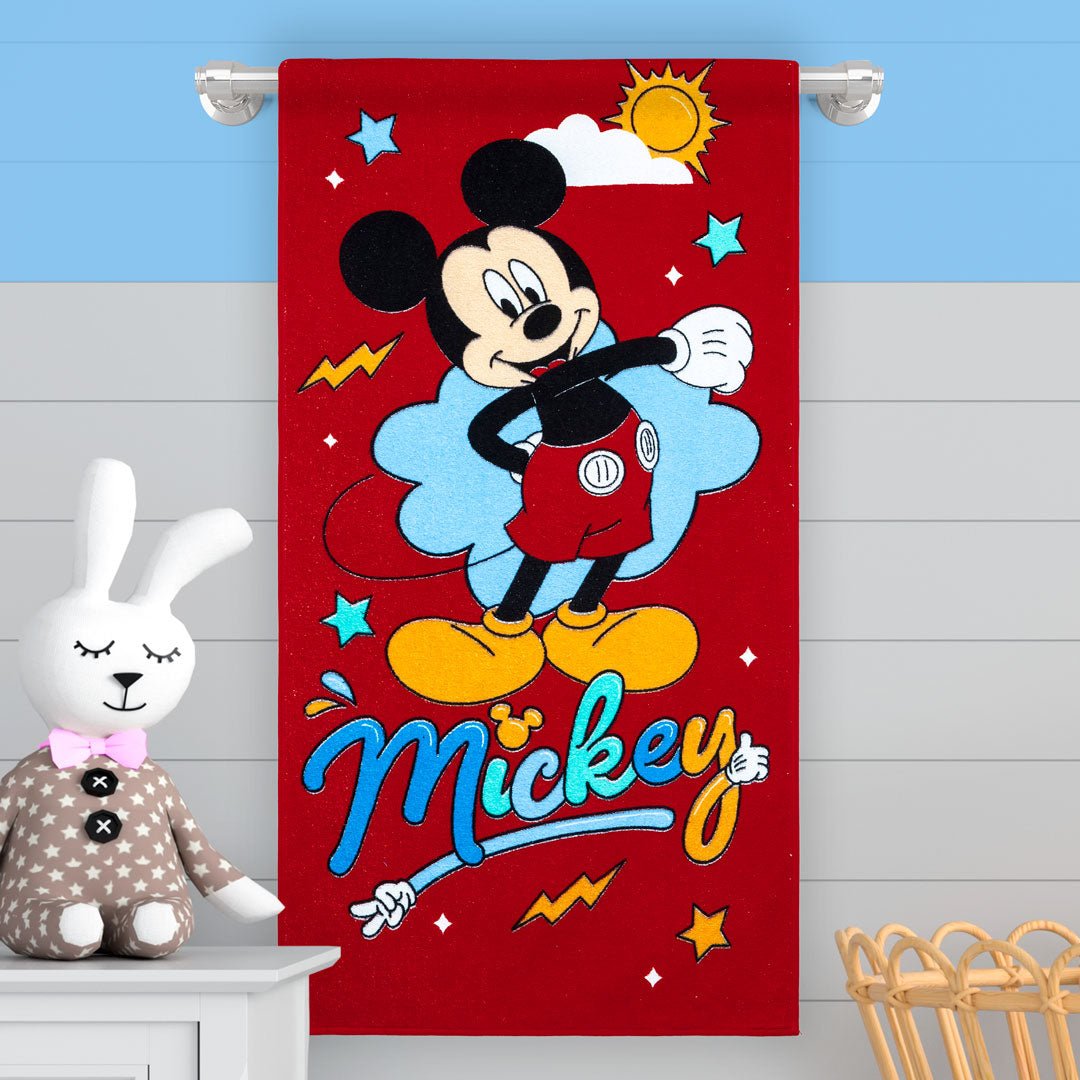 Toalla Infantil Rojo 60x120cm de Mickey Extrasuave - TOALLAS | Bylmo