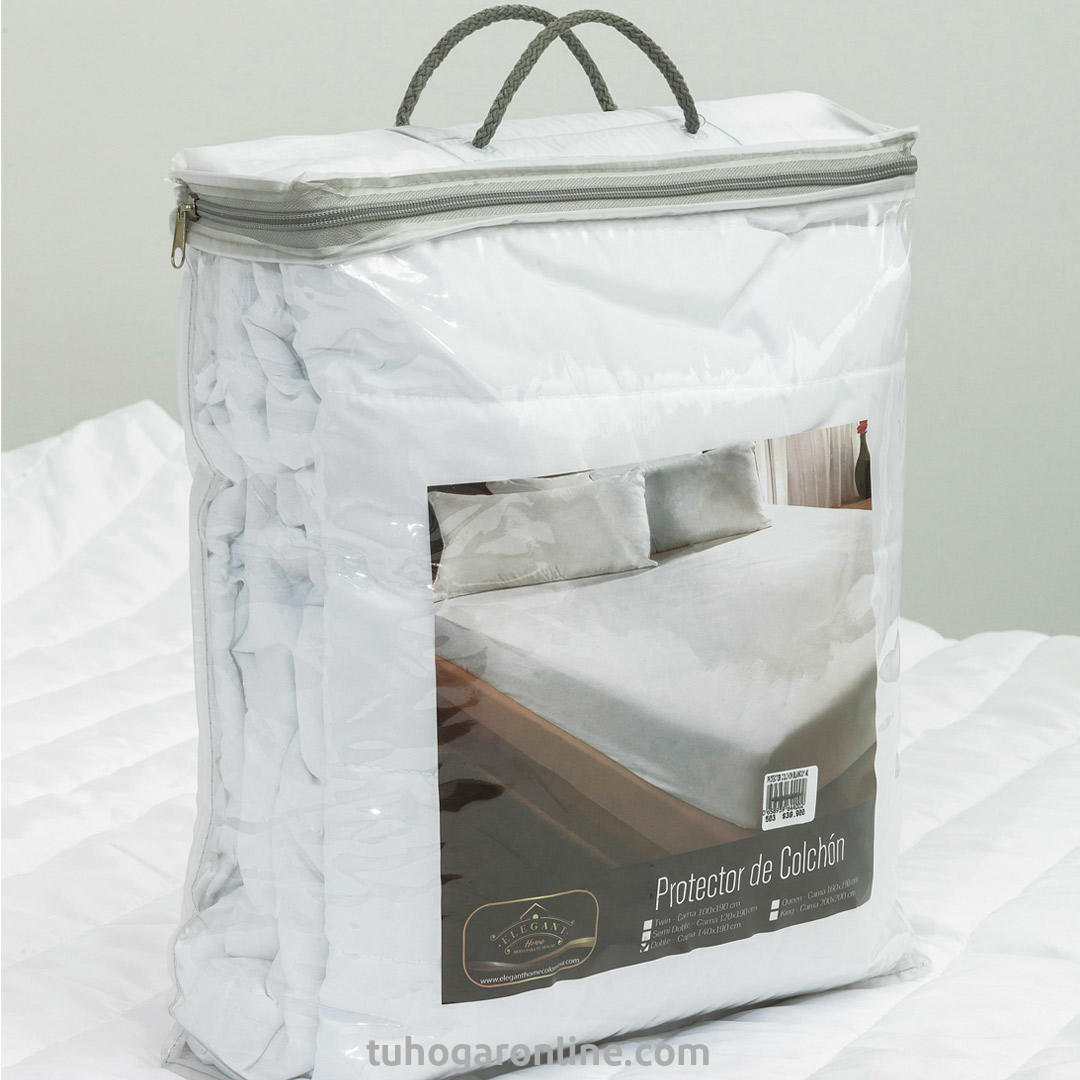 Protector de Colchón Blanco para Cama Queen 160 X 190 Cm Acolchado - PROTECTORES DE COLCHON | Bylmo