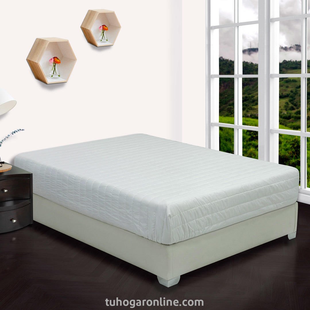 Protector de Colchón Blanco para Cama Sencilla 100 X 190 Cm Acolchado - PROTECTORES DE COLCHON | Bylmo