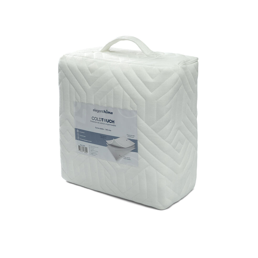 Protector de Colchón Coldtouch Blanco para Cama Queen 160 X 190 Cm Impermeable Acolchado - PROTECTORES DE COLCHON | Bylmo