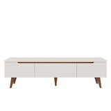 Rack de TV Doha Blanco y Marrón 180x50cm para TV Hasta 80" Pulgadas con Un cajón y Dos Compartimientos - MUEBLES DE TV | Bylmo