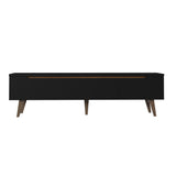 Rack de TV Doha Negro y Marrón 180x50cm para TV Hasta 80" Pulgadas con Un cajón y Dos Compartimientos - MUEBLES DE TV | Bylmo