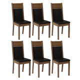 Kit x 6 Sillas para Comedor Marrón y Negro 40x98cm de Asiento Cuadrado con Espaldar - SILLAS Y BUTACOS | Bylmo