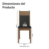 Kit x 6 Sillas para Comedor Marrón y Negro 40x98cm de Asiento Cuadrado con Espaldar - SILLAS Y BUTACOS | Bylmo