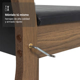 Kit x 6 Sillas para Comedor Negro y Marrón 40x98cm de Asiento Cuadrado con Espaldar - SILLAS Y BUTACOS | Bylmo