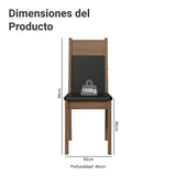 Kit x 6 Sillas para Comedor Negro y Marrón 40x98cm de Asiento Cuadrado con Espaldar - SILLAS Y BUTACOS | Bylmo