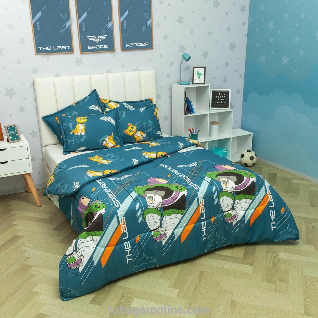 Cubrelecho Acolchado Azul Oscuro para Cama Doble 140 X 190 Cm de Buzz Lightyear - TENDIDOS Y CUBRELECHOS | Bylmo