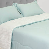 Cubrelecho Acolchado Gles Blanco y Azul para Cama Doble 140 X 190 Cm Fondo Entero - TENDIDOS Y CUBRELECHOS | Bylmo